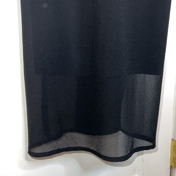 Vintage 90’s Y2K V-Neck Midi Dress Beaded Gauzy Lace - Picture 5 of 16